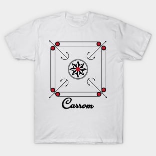 Carrom Board Indian Pakistani retro game design T-Shirt